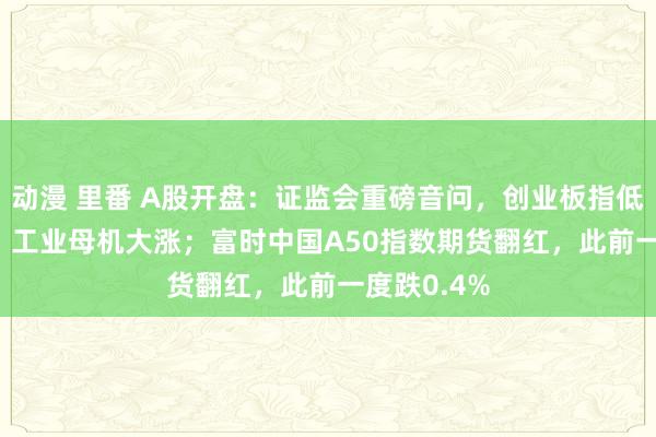 动漫 里番 A股开盘：证监会重磅音问，创业板指低开0.31%，工业母机大涨；富时中国A50指数期货翻红，此前一度跌0.4%