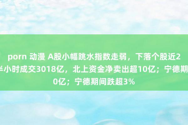 porn 动漫 A股小幅跳水指数走弱，下落个股近2500只！半小时成交3018亿，北上资金净卖出超10亿；宁德期间跌超3%