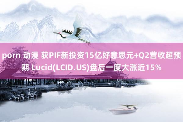 porn 动漫 获PIF新投资15亿好意思元+Q2营收超预期 Lucid(LCID.US)盘后一度大涨近15%