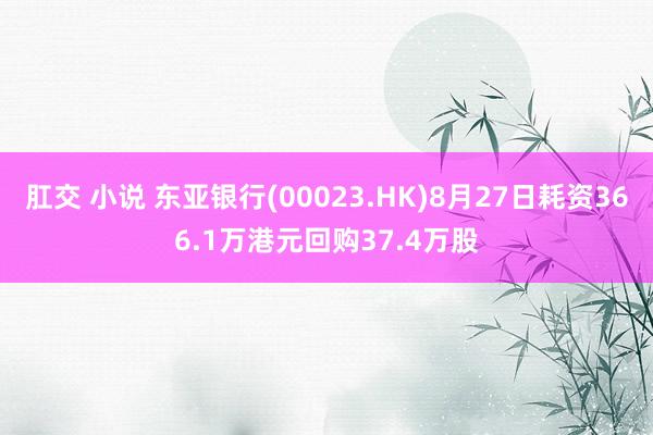 肛交 小说 东亚银行(00023.HK)8月27日耗资366.1万港元回购37.4万股