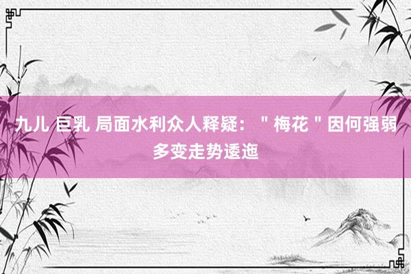 九儿 巨乳 局面水利众人释疑：＂梅花＂因何强弱多变走势逶迤